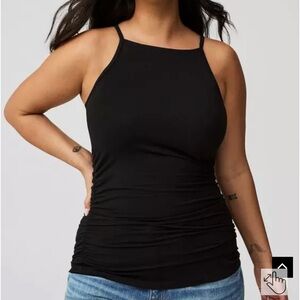Torrid Black Foxy High Neck Ruched Cami